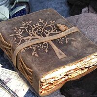 Vintage Leather Journal Tree of Life Leather Bound Journal Notebook - Vintage Deckle Edge Paper, Journal