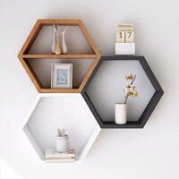 Hot Sale 4 Cube Intersecting Wall Mounted Floating Shelves Espresso Finish Wooden Cube Shelves