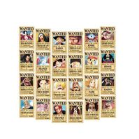 14.3*21CM 24 sheets/set Small one-piece version of Luffy's most wanted criminal series cartoon posters Anime one-piece version of wanted posters