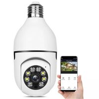 1080P HD Home Smart Wireless Surveillance Bulb Camera, Wifi IP Camera P2P Wireless 360 Degree PTZ Bulb Camera