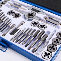 Alloy Steel Hand Tap and Die Set Tapping and Thread Cutting Tool Set Engineer Kit with Metal Housing for Steel Screws