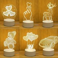 3D creative visual lamp acrylic night light USB 3 colors support design DIY drawing logo cute custom table lamp