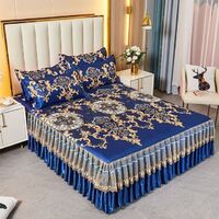 Wholesale new three-piece ice silk lace cushion bed skirt quilt cover