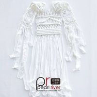 Wholesale knitted lace woven neckline trim garments