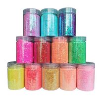 100G Hexagonal Pearl Iridescent Glitter Powder for Acrylic Nail Art DIY PET Macaron Glitter Powder for Slime Crafts and Painting