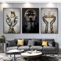 Wholesale 3 Black African Posters and Prints Wall Art Pictures African Canvas Paintings