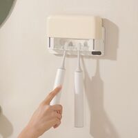 Bathroom Accessories Wall Mounted Automatic Toothpaste Dispenser Toothbrush Holder