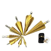 Hexagon shank titanium step drill bit high speed steel power tool high speed steel wood metal drilling