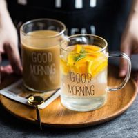 Transparent glass can print logo home glass breakfast cup high borosilicate glass water cup milk coffee cup
