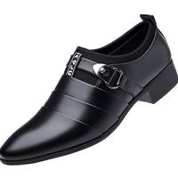 New leather shoes men's business dress shoes Korean style men's plus size pointed toe casual shoes