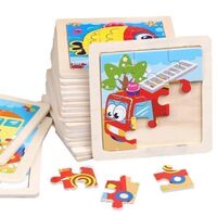 9 Pieces Preschool Educational Learning Toys Set 3d Puzzles Animal Puzzles Boys and Girls Wooden Puzzles for Kids