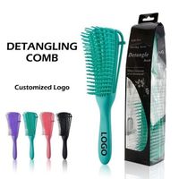 Small 8 Rows Detangling Massage Detangling Brush For Curling Brush Curve Quick Drying Vent Brush