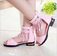 A-8 Korean casual style children's shoes last kids summer low-heeled Roman princess soft-soled shoes