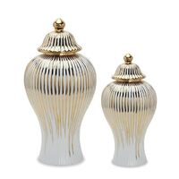 2022 New Design Ceramic Vase White Ginger Jar with Lid Home Decoration Wedding Table Party Christmas Holiday