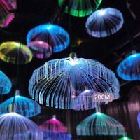 Creative chandelier fiber optic jellyfish night light colorful square fiber optic jellyfish lamp lighting DC12V 15cm 20cm chandelier