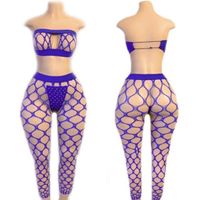 Ailangke Wholesale Custom Exotic Dancewear Diamond Fishnet Bandeau and Thong