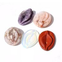 Natural source of cherry blossom agate stone vulva crystal
