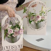 10 Pack Bouquet Kraft Paper Tote Bag Flower Packaging Box Valentine's Day Flower Arrangement Gift Packaging Box