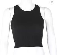 TK706 High Quality Women's Cotton Cropped Tops Sleeveless Crewneck Tank Top Ladies Summer Knitted Rib Cropped Tank Top