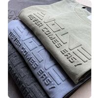 High Quality 100% Cotton Men's T-Shirts Blank Solid Color Plus Size T-Shirts Custom 3D Embossed T-Shirts
