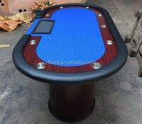 84" Wooden Poker Table with Dealer Plastic Tray