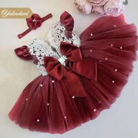 Girls Baby Clothing Dress Lace Tulle Dress Kids 6M Birthday Baptism Baby Party Cake Smash Dress