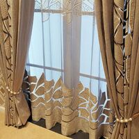 Modern living room curtains with laser embroidery can be customized