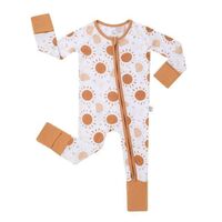 Wholesale custom soft 95% bamboo 5% cotton long sleeve baby baby pajamas baby zipper jumpsuit