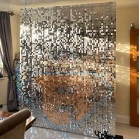 Clear Mesh Panel Gold Click Together Interlocking 3D Shimmer Sequin Wall Panels for Wedding Birthday Party Decoration