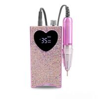 Cordless Heart Shape Nail Drill Crystal Rechargeable Nail Drill Diamond Manicure Drill Machine 35000rpm Professional
