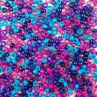 Pony Beads for Hair DIY Jewelry Making Beads Dark Berry Blue and Purple Mix Designer Multicolor Plastic Pony Beads 6x9mm