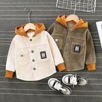 New autumn and winter children's clothing household second-hand corduroy fabric splicing shirt jacket