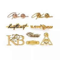 Safety Pin Brooch Luxury Ladies Men Luxury Custom Gold Brooch Brooch Metal Name Brand Letter Brooch
