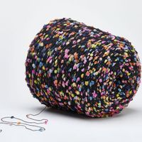 Pompom yarn 1/3.5Nm segment dyed ping-pong yarn black thread ball polyester nylon yarn