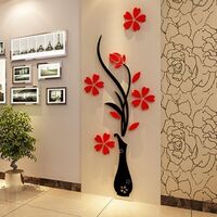 Original price creative vase 3D acrylic three-dimensional wall stickers TV background wall corridor home decoration