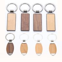 Wholesale Custom Promotional Gifts Custom Engraving Engraving Printing Logo Wooden Keychain Keychain Chain Wooden Rectangle Key Ring