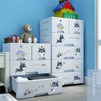 5 Tier Drawer Plastic Baby Clothes Drawer Multi Layer Storage Cabinet With Lock