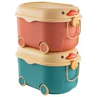 Children's toy storage box home large capacity cartoon finishing box with pulleys baby clothes snack storage box