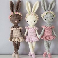 Custom Crochet Bunny Toy Cute Baby Gift Knitted Rabbit Doll Crochet Bunny Doll Cute Bunny Nursery Toy Amigurumi Plush Toy