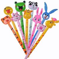 Wholesale Custom Inflatable Stick Animal PVC Giraffe Kids Toy Animal Head Long Stick