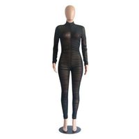 High Quality Factory Custom Women's Black Transparent Jumpsuit