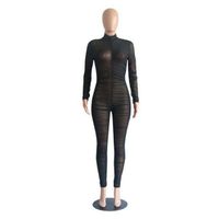 High Quality Factory Custom Women's Black Transparent Jumpsuit