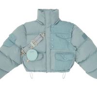 Custom women's winter waterproof down jacket down jacket bubble coat splicing thickened short down jacket