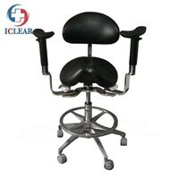 PU Double Armrest Saddle Riding Dentist Surgery Chair