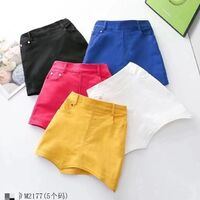 2023 new spring children's girls solid color yellow asymmetric skirt 4-8 years old