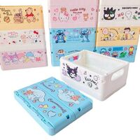 Cartoon kawaii foldable storage box kuromi desktop debris finishing small box dormitory debris home storage box