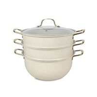 30cm Custom Non-Stick Chinese Double Pot Stainless Steel Couscous Pot Double Handles 3Layer