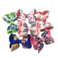 New Movie Design Bow Hair Clips 8 Inch Baby Girls High Quality Handmade Unique Printing