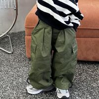 2022 New Boys Solid Color Casual Overalls Black Beige Army Green 2-7 Years Old