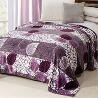 Hot Sale 100% Polyester Super Soft Violet Flower Mink Print Flannel Fleece Bed Blanket